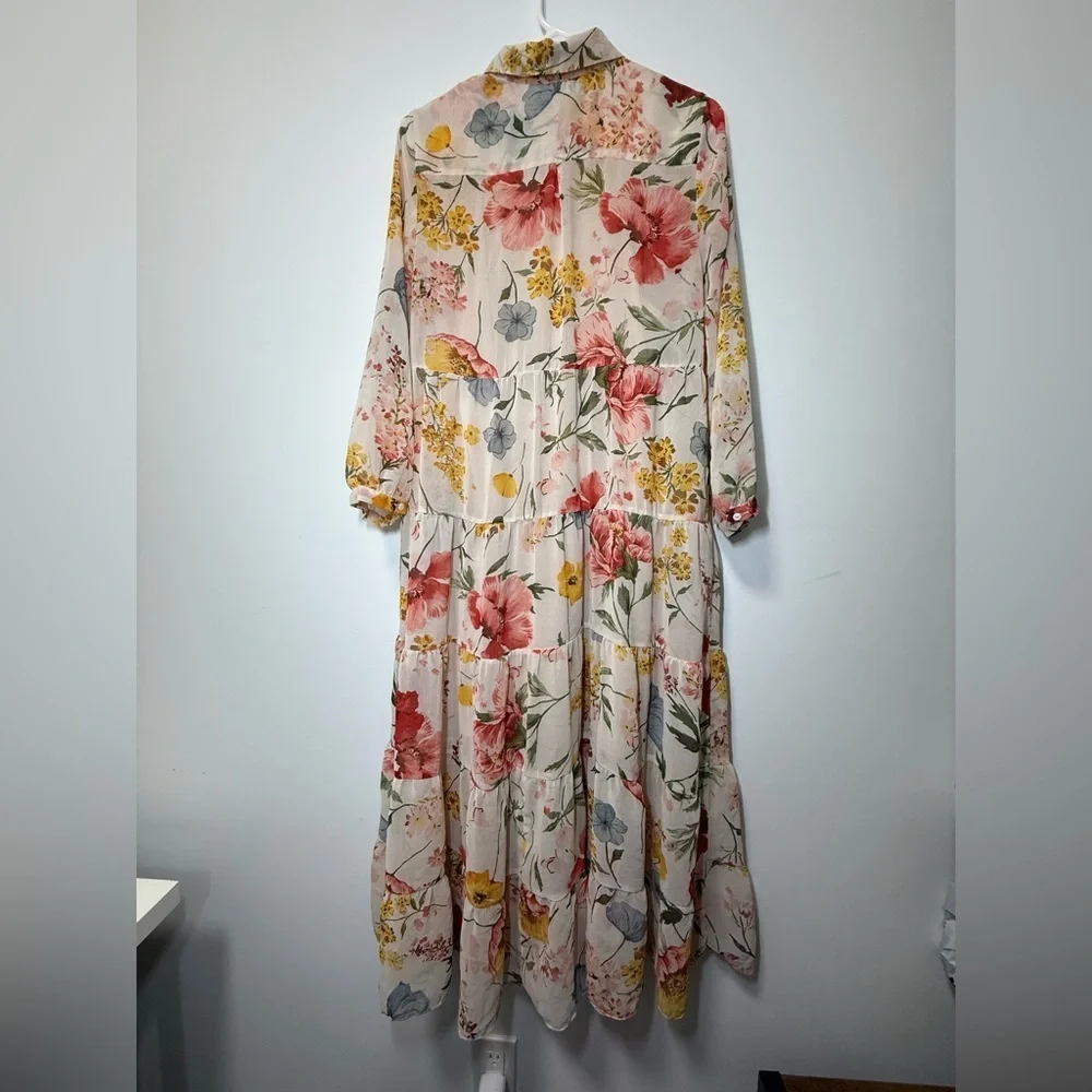 Blogger’s Favourite Zara Floral Print Maxi Shirt Dress size S - Picture 13 of 16